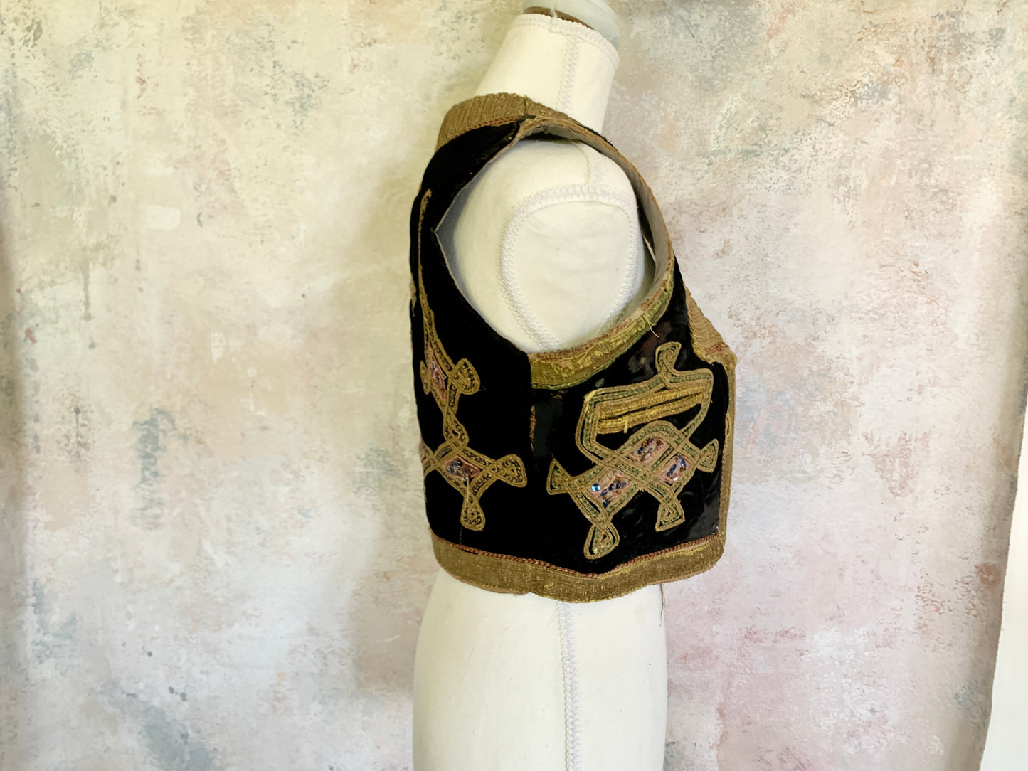 Antique Embroidered Velvet Vest